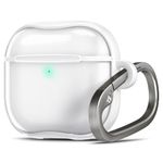 Spigen Ultra Hybrid Designed for AirPods 4 Case and AirPods 4 with Active Noise Cancellation Case (2024) Anti-Yellowing Clear Case with Key Chain - Jet White