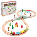 Early Learning Centre 35 pieces Wooden Little Town Train Set For Children From 3 Years Toddler Toys Wooden Train Set Wooden Train Track Wooden Train Track Accessories Elc Toys