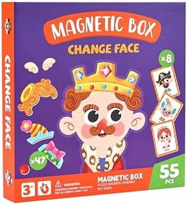 DJYILUF Magnetic Dress-Up Dolls - Create 8 Unique Characters with 55 Magnetic Pieces, Pretend Play Toys for Kids Ages 3 4 5 6, Educational Travel Activity for Boys & Girls