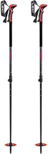 LEKI Haute Route 2 Aluminum Adjustable Lightweight Ski Poles for Backcountry Skiing & Snowboarding - Dark Anthracite-Dark Red-Black - 110-150 cm