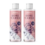 100% Pure Rose Water MonteNativo 2 * 200ml - 100% Natural and Pure, Facial Skin Toner, Natural Rose Hydrolat, Tripple Purified, Floral Rose Water