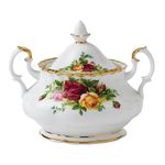 Royal Albert - Old Country Roses Sugar Bowl Gift - Vintage Fine Bone China Covered Sugar Container - Large Size - Floral Pattern, 250ml