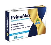 PrimeMax - New Stronger Formula for Men - Ultra Strong Performance Enhancing Pills, Stamina Endurance Booster Blue Supplement Pills for Men - 10 Ginseng Capsules 500MG