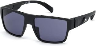 adidas SP0006 02A 57MM Matte Black/Smoke Lens Kolor Up (Tm) Rectangular Sunglasses for Men + BUNDLE With Designer iWear Kit