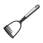 Wiltshire Aspire Potato Masher, Food & Vegetable Ricer, Food Crusher with Spaghetti Strainer, Heat-Resistant Utensil, Non-Stick, Non-Scratch, Anti-Slip Soft Touch Handle, Grey & Silver, 28.3x10x8.8cm