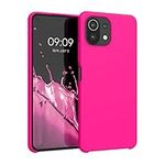 kwmobile Case Compatible with Xiaomi 11 Lite (5G) NE/Mi 11 Lite (5G) Case - TPU Silicone Phone Cover with Soft Finish - Neon Pink