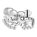 Shri & Sam High Grade Stainless Steel Majestic 72 PCS Dinner Set for 6 People