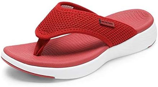 DREAM PAIRS Women's Arch Support Soft Cushion Flip Flops Thong Sandals,Size 8,Red,Breeze-2