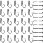 Maosifang Wall Mounted Hook Hangers Metal Hook Single Hook Robe Hook with Screws for Hanging Coat Key Hat Jewelry,30 Sets(Silver)