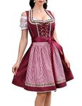 Clearlove Women's Oktoberfest Costume Dress Dirndl Dresses Women German Beer Costumes Outfit for Carnival, White, 3X