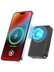 NEWDERY 20000mAh Magnetic Power Bank for iPhone Fast Charging Portable Charger, PD 20W Wireless Battery Pack with USB C Cable for iPhone 15/14/13/12/Pro Max/Pro/Plus/Mini, Black