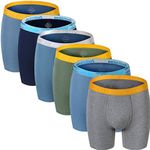 ZONBAILON Mens Underwear Boxer Briefs Pack Bamboo Viscose Breathable Cooling Big and Tall Trunk Underwear M L XL XXL 3XL, 6*multi, Medium Plus Tall