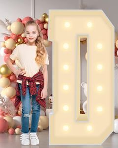 GGPL 4ft Light up Marquee Letters D Sign, Giant LED Mosaic Numbers for Balloons, No Tools Easy Setup, Corrugated Plastic, Perfect for Wedding, Birthday, Anniversary & 2025 Party Decorations (Letters D)
