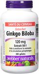 Webber natural Ginkgo biloba 120 mg ( 300 Softgels), 300 Count