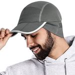 GADIEMKENSD Winter Hats Ear Warmers Fleece Ball Cap Foldable Brim Reflective Running Hats for Women Mens Baseball Cap Ear Flaps Covers for Outdoor Hunting Hiking Golf Snow Ski Dark Gray