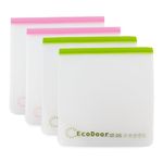 EcoDoor Reusable 2 Gallon Capacity Food Storage & Freezer Bags Heavy Duty 13"x15" 19.69 mil Thick BPA Free Leakproof Storing Homemade Bread and Ice, Marinate Meat and Vegetables(4 Bags)