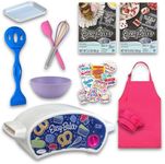 Ultimate Easy Baking Oven Bundle For Kids With 19 Items - Oven, 2 Refill Mixes, Apron, Hat, Bowl, Spatula, Whisk, 9 Stickers, Baking Pan & Tool (Heroic Hot Pink Baker Bundle)