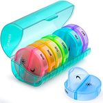 Sukuos Weekly Pill Organizer 7 Day 2 Times a Day, Large Daily Pill Box Easy to Open, AM PM Pill Case for Medicine/Vitamin/Fish Oil/Supplements (Cyan)