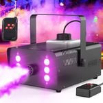 Fog Machine - Theefun 900W Smoke Machine with 4000CFM Fog, 6 Stage LED Lights with 7 Colors & Strobe Effect Fog Machine - Professional Stage Fog Machine for Halloween Wedding Party, Christmas Day