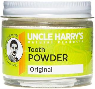 Uncle Harry's All Natural Tooth Powder | Alkalizing Remineralizing Enamel Support & Whitening Toothpaste for Sensitive Teeth | Powder Toothpaste for Gum Health & Fresh Breath (2 oz Glass jar)