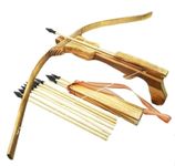 ViaAfsar Wooden Toy Crossbow - Handmade Bow and Arrow for Kids Archery Set with 3 Rubber-Tipped Bamboo Wood Arrows - Birthday Party Games, Gifts for Boys & Girls Rifle