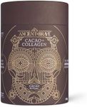 Ancient + Brave - Cacao + Collagen Powder 250g - Peruvian Raw Cacao Hot Chocolate with Grass-Fed Hydrolysed Bovine Collagen - Premium Blend of Organic Cocoa, Ashwagandha & Baobab - High Protein, Keto