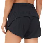 THE GYM PEOPLE Womens High Waisted Running Shorts Quick Dry Athletic Workout Shorts with Mesh Liner Zipper Pockets Black