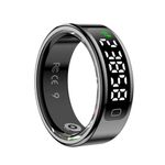 FYFIT Smart Ring | Built-in LED Display Health Tracker | HR, HRV, SpO₂, Sleep, Stress & Menstrual Tracking | Buy Sizing Kit First | Multi-Sports | Up to 5 Days Battery | IP68 | Midnight Black, Size 10