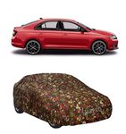 ABORDABLE UV Proof All Weather Car Cover Compatible with Skoda Rapid Water Resistant Car Cover (Military Color with Mirror)|Car Accessories