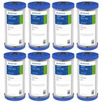 Pentair Pentek R50-BB Big Blue Sediment Water Filter, 10-Inch, Whole House Pleated Polyester Filter Cartridge, 10" x 4.5", 50 Micron, Pack of 8