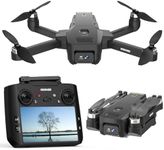 K600GPS Drone with Camera 1080P EIS, GPS Drone with 4.5" HD Screen Controller, Auto Return Home, Brushless Motor, Follow Me, Foldable RC Quadcopter, Drone for Kids, Beginners & Adults, Under 249g