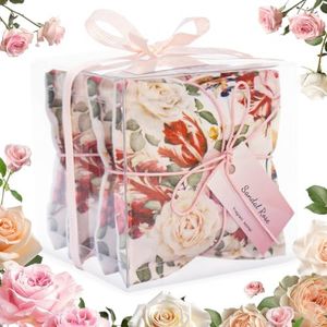 AUCUDA 4 Pack Rose Scented Sachet Bags Pillow for Drawers and Closets, Potpourri Packets for Women Clothes, Handcraft Wedding Fragrance Mesh Pillow Summer, Bedroom Indoor Organza Fresheners Dried.