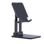 Autocel Foldable Tablet Holder - Fully Adjustable Height and Angle - Tablet Stand for Desk - Stand for Ipad - Dual Bars for Greater Stability - Kindle & E-Reader Holders (Black)