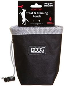 DOOG's Dog Treat Pouch for Pet Training | Clip Waist Belt | Drawstring Closure Dog Hands-Free Training Waist Bag |Dog Treat Carrier Holder (Black/Grey)