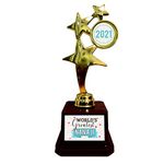 Yaya Cafe Birthday Gifts for Grandfather Worlds Greatest Nana Ji Trophy 2021 Golden Star Award for Grandad