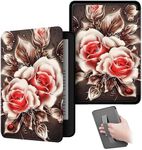 Case Compatible for Kindle Paperwhite (11th Generation 2021) 6.8 inch Case Cover with Hand Strap Magnetic Smart Auto Wake/Sleep (Rose1)