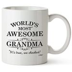 Grandma Gifts Funny Mothers Day Greatest Grandmothers Day Gift Nana Best Ever Birthday Coffee Mugs Cups For the Grammy or Gigi's Birthdays Novelty Cup Ideas World Most Awesome Grandmother Gag Mug