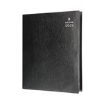 Collins Leadership 2025 Diary for Professionals - A4 Day a Page Business Planner (4 Persons Appointments) - Graphite (CP6742.99-25) - Professional Appointments Planner with Leathergrain Cover