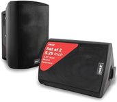 Pyle Waterproof Wall Mount Speaker System - 5.25 Inch Active + Passive Pair Wireless Bluetooth Compatible Indoor/Outdoor Stereo Sound Set with AUX IN - Pyle PDWR52BTBK (Black)