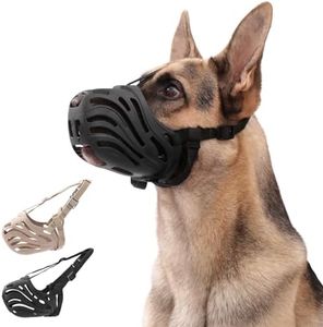 KnJuLee Dog Muzzle, Silicone Dog Muzzle, Durable, Breathable, Anti Bite, Anti Barking, Allow for Drinking Water, Adjustable Strap, Suitable for Small to Large Dogs (Black, XXL)