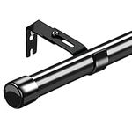 Curtain Rods, 30 to 62 Inches 1" Diameter Black Curtain Rod for Windows, Bedroom, Kitchen, Living Room