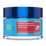 Blue Nectar Saffron Face Scrub for Glowing Skin, Ayurvedic Tan Remover & Blackhead Remover Face Exfoliator with Kumkumadi Oil (16 Herbs, 50g)