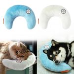 LOVMIOAW Cat Pillow, Dog Pillow, Claming Pillows for Small Dogs and Cats, Joint Relief Sleeping Improve Pet Neck Pillow， Deep Sleep Fluffy & Cozy Pet Calming Toy，Machine Washable(2 Pack(Blue&White))