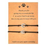 Loss of Dog Sympathy Gifts Paw Bracelets Set of 2 Cat Dog Remembrance Memorial Gift Bereavement Gifts for Loss of Pet in Memory of Dog Bracelet for Dog Owners Lovers Pet Sympathy Gifts for Dogs Cats