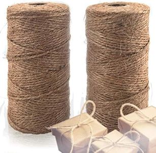 BeCraftee Jute Twine - Hemp Twine String, Twine for Crafts, Jute Rope | Heavy Duty, Durable, Industrial Packing Materials, Gift Wrapping, Home Decor, Gardening | 2 Pack, 656 Feet Long, 2mm Thick
