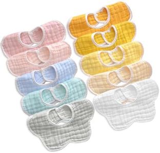 DOSMINE Baby Bibs Muslin Bibs for Baby Girl Boy for Drooling and Teething 10 Pack