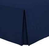 Comfy Nights Plain Pollycotton Percale Pleated Platform Base Valance (King, Navy)