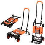 Cosco 12222BGO1E Shifter Multi-Position Heavy Duty Folding Hand Truck and Dolly, Orange