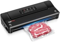 Bonsenkitchen Vacuum Sealer Machine, Fast-Compact Food Sealer, Globefish Technology for High-Speed Continuous Working, Multi-Functional Food Vacuum Sealer with Vacuum Bags & Accessory Hose, Black