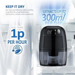 NETTA 500ml Mini Dehumidifier – Compact Black Moisture Absorber